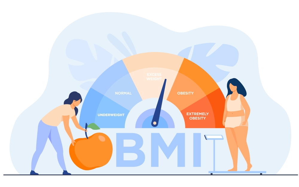 Vector image of a BMI chart